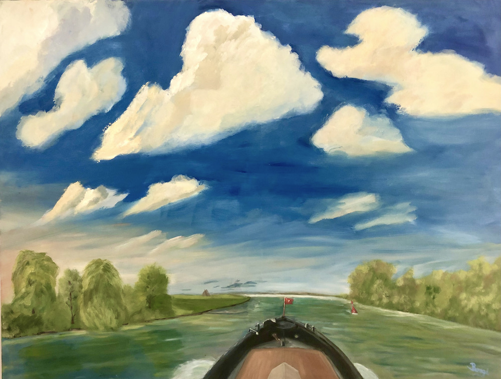 Tom Dieck - Flusslandschaft mit Wolken